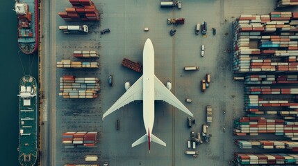 Aerial View of Cargo Airport