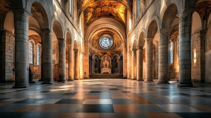 Obraz premium Ancient Church Interior View