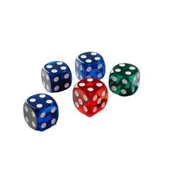 Colorful Casino Dice isolated on transparent background