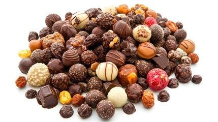 Obraz premium assorted chocolates confectionery on white