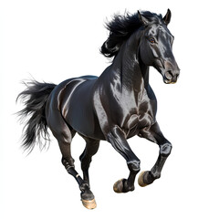 Fototapeta premium black horse isolated on white