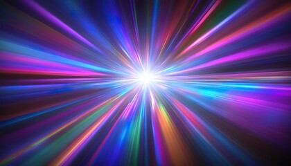 Obraz premium Vibrant Light Rays, Speed, Energy, Neon, Burst, Abstract, Colorful, Star, Galaxy, Motion