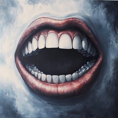 Naklejka premium A Scream in Oil: Intense Expression of Human Emotion