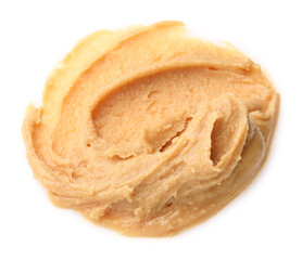 Sample of tasty nut butter isolated on white