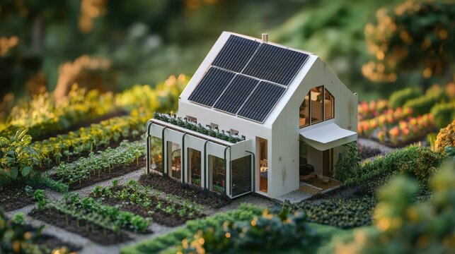 A self-sustaining smart farm integrating renewable energy and automated crop management.