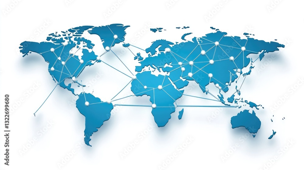 Poster a sleek and stylish tech symbol, floating above a digital world map, symbolizing global connectivity