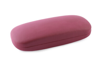 One closed glasses case isolated on white
