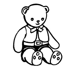Cute Teddy Bear, Retro Vector Illustration