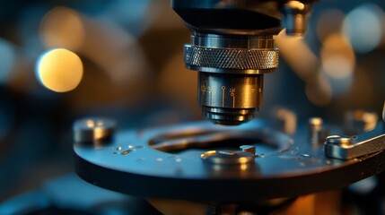 Close-Up of Microscope Lens
