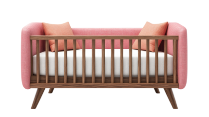 pink baby chair on white background