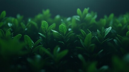 Fototapeta premium Lush green foliage with many leaves creating a dense background