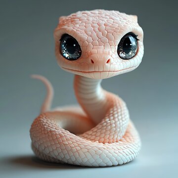 This is a cute baby snake with big beautiful eyes