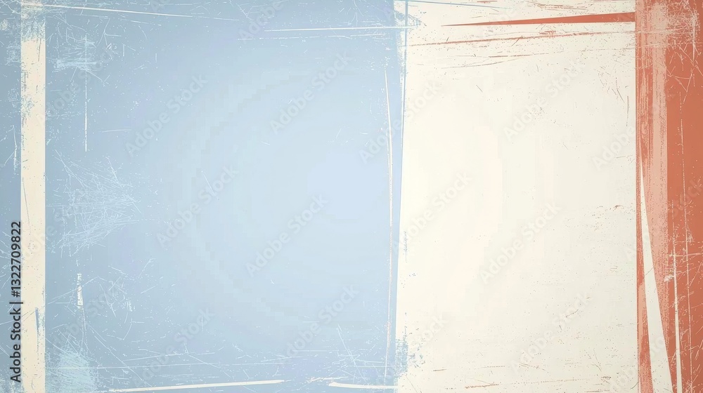 Poster a textured background featuring soft colors of blue, white, and red, creating a subtle, artistic atm