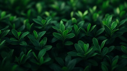 Dense verdant foliage consisting of many overlapping green leaves