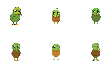 Obraz premium Cute kiwi cartoon vector