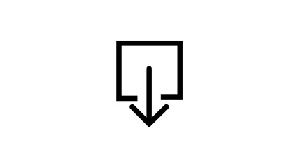Simple down arrow design representing downward flow, options, or selections in minimal digital layouts.