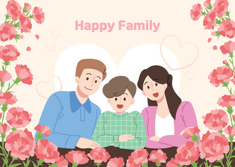 가족과 카네이션, 가정의달