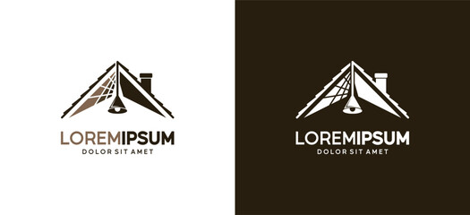 Loft logo design with classic house roof symbol © SlametWahono