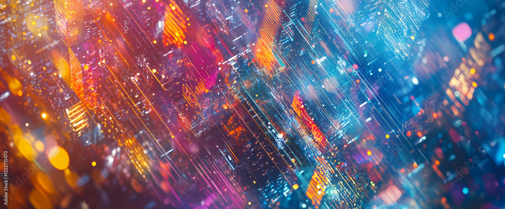 Aufkleber cosmic canvas: an abstract and vibrant composition of celestial elements, a kaleidoscope of shimmeri