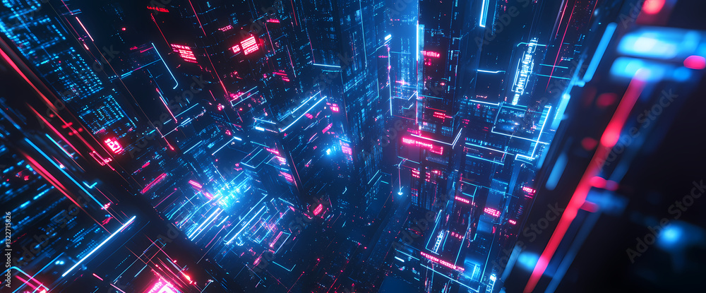 Aufkleber digital nexus: immerse yourself in the intricate world of technology, with a mesmerizing display of 