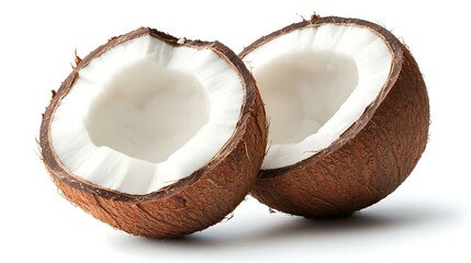 half coconut isolated on white background