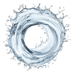 Fototapeta premium Clear White Water Spiral Liquid Splash Swirl Wave Display For Artwork Graphic Design isolated on transparent background 