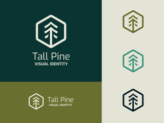 Pine tree logo symbol design