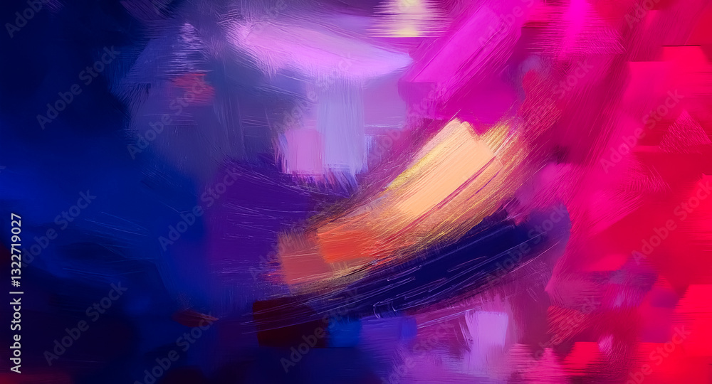 Poster abstract brush strokes of vibrant colors create a dynamic and expressive visual texture. bold shades