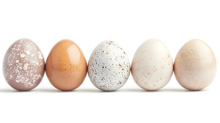 Obraz premium Variety of Eggs Isolated on White Background