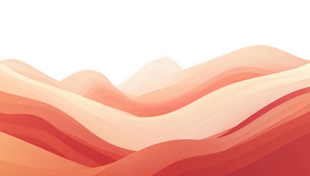 soft flowing waves of warm colors primarily in shades of red and peach creating an abstract landscape that evokes a sense of calm and serenity