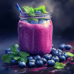 yogurt with blueberries