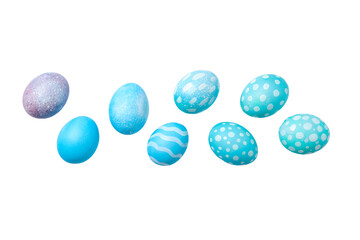 PNG, Easter, set of painted Easter eggs, isolated on white background