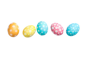 PNG, Easter, set of painted Easter eggs, isolated on white background