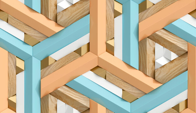 3D pattern in the form of a mosaic.