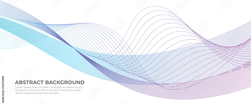 Poster abstract colorful flowing wave lines isolated on white background. blue line wave background. design