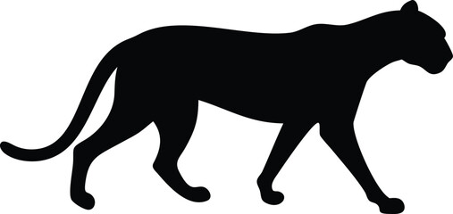 standing cheetah, cheetah silhouette, cheetah illustration design, prairie animals, african animals Vector