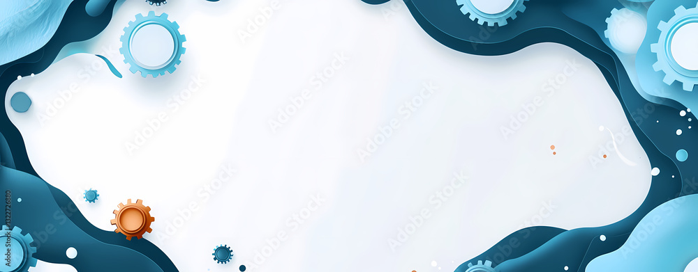 Poster mechanical marvel: an eye-level capture of an abstract design in soft hues, showing the intricate da