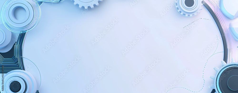 Poster mechanism frame: an abstract frame design crafted from intricate mechanical elements, exuding a sens