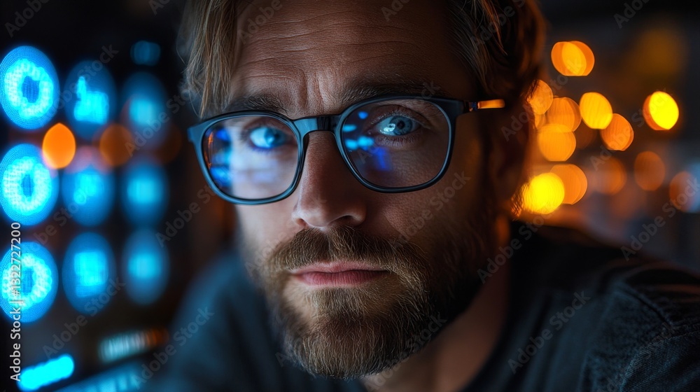 Poster A person engaged in studying quantum computing concepts such as qubits, superposition, and entanglement while working with neural networks and data optimization techniques.