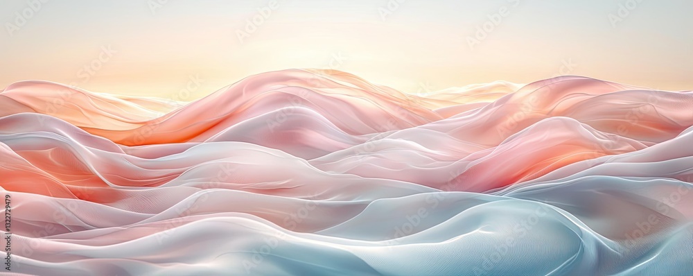 Poster minimalist graphic design abstract background concept. serene abstract landscape with gentle waves o