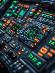 Obraz premium Futuristic Sci-fi Control Panel Interface Design