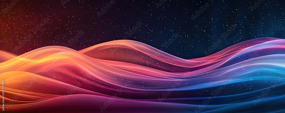 Poster minimalist graphic design abstract background concept. vibrant abstract waves flowing in a soothing 