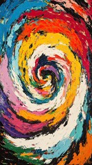 Vibrant Abstract Swirl Artwork in Bold Colors and Dynamic Patterns