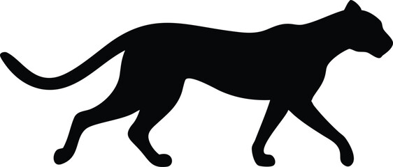 Cheetah Silhouette isolated on white background