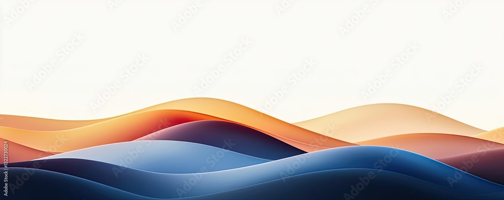Poster abstract landscape background concept. abstract waves in soft colors evoke a serene and harmonious a