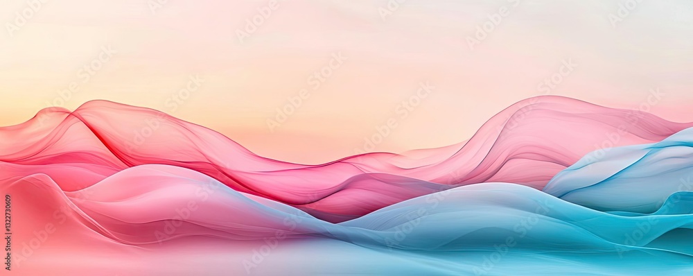 Aufkleber abstract landscape background concept. abstract waves in pastel colors create a serene and calming v