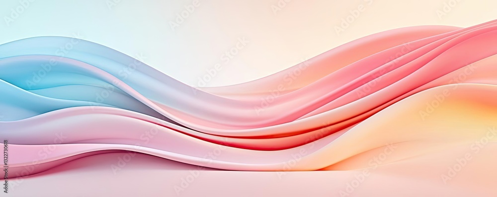 Poster abstract landscape background concept. abstract waves in soft pastel colors creating a soothing back