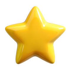 Cute 3D Yellow Star with Glossy Surface