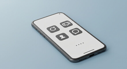 Phone with gray app icons