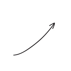 シンプルな手描き矢印　急上昇